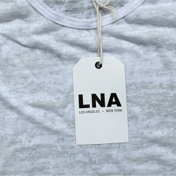 LNA Swing Bib Tank Top Cropped Cotton Sleeveless Casual Basic White Size XS - Picture 6 of 7